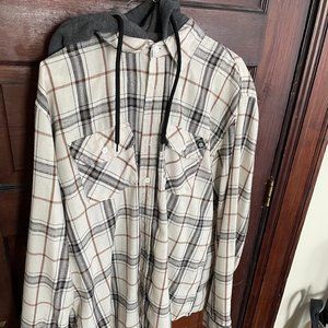 Flannel shirt/jacket with hood